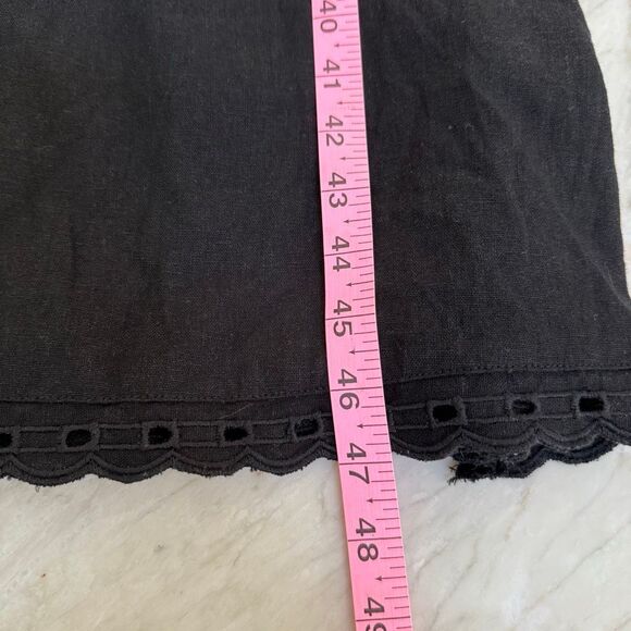 Old Navy linen blend black cami dress smocked back size M - Picture 6 of 7